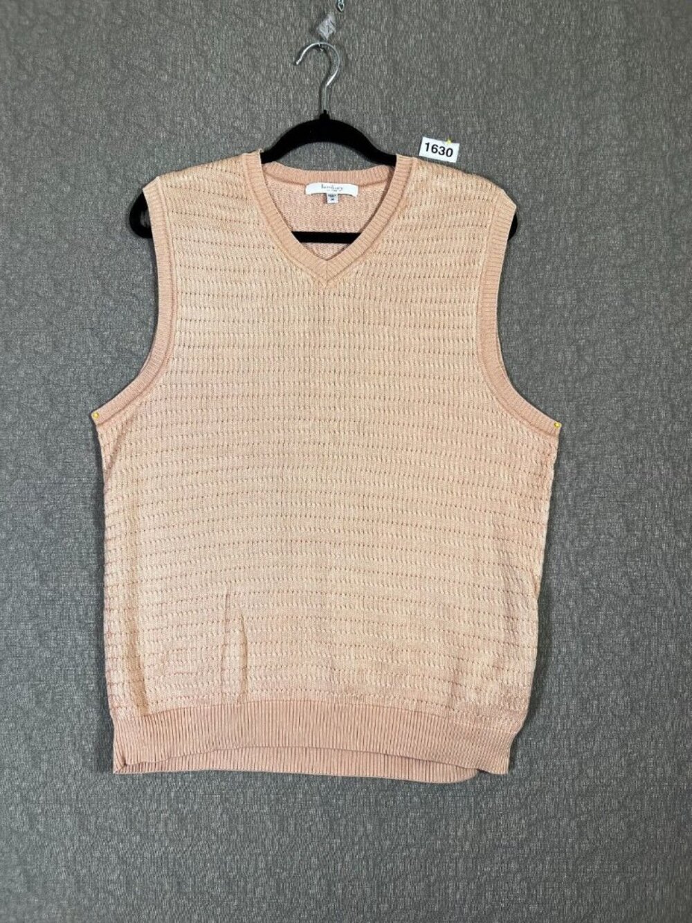 Turnbury Sweater Vest Men's Medium Pink Wool V-Neck Knitted Classic Fit Pullover